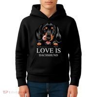 Love Is Dachshund Kids Hoodie thumb 4