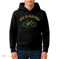 Life Is Electric E Bike Kids Hoodie thumb 4