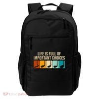 Life Is Full Of Important Choices Retro Golf Backpack thumb 0