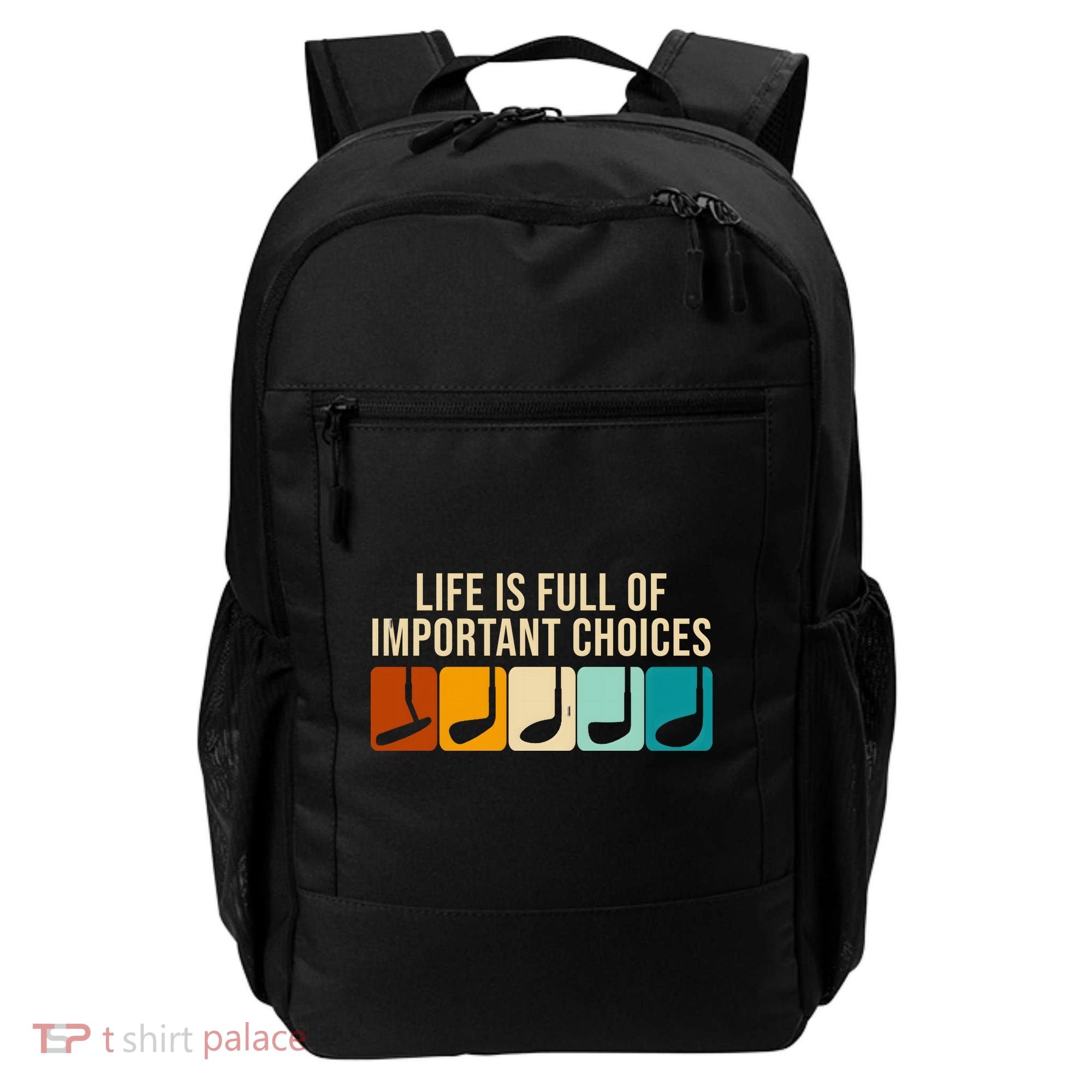 Life Is Full Of Important Choices Retro Golf Backpack