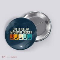 Life Is Full Of Important Choices Retro Golf Button thumb 0