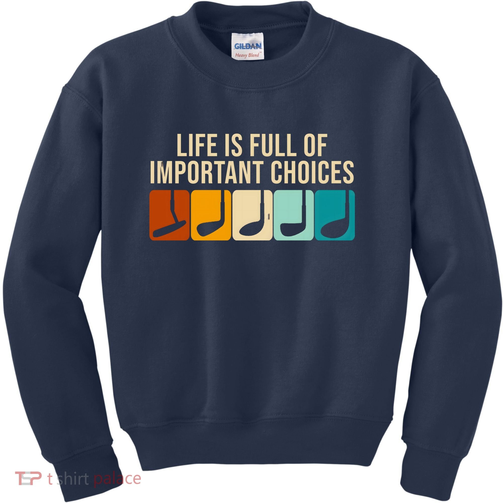 Life Is Full Of Important Choices Retro Golf Kids Sweatshirt