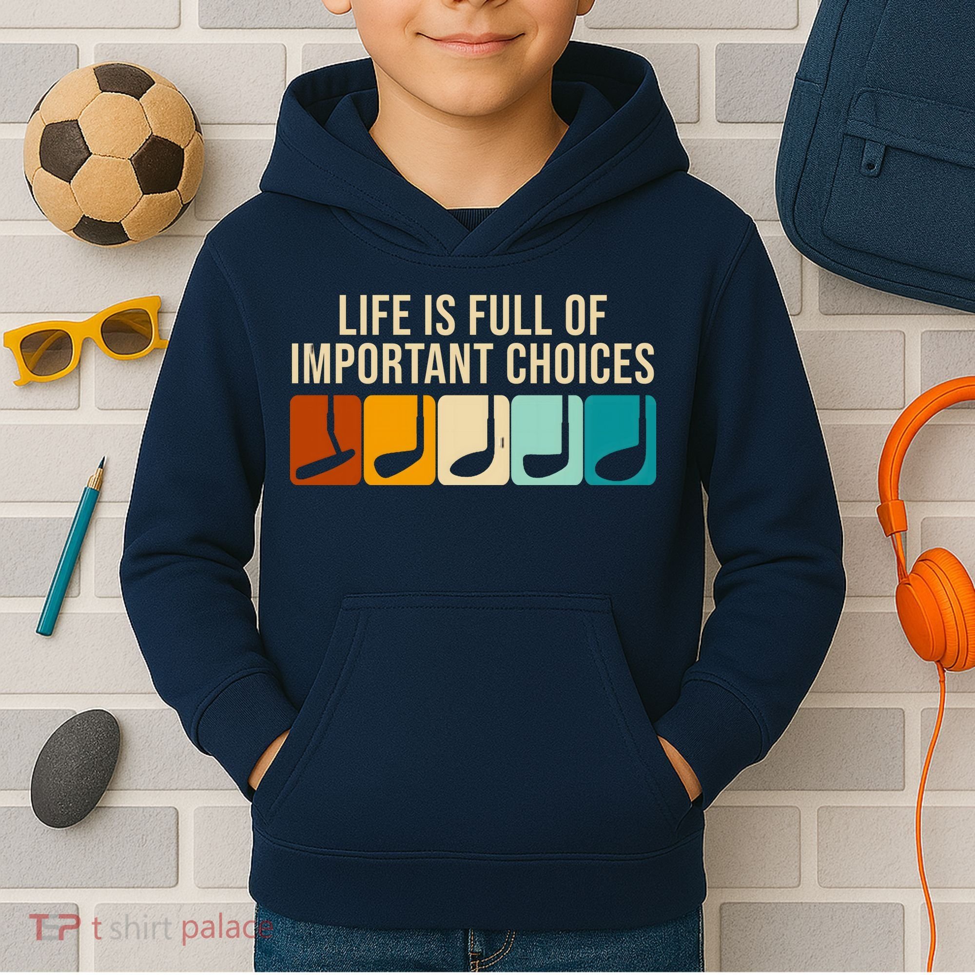 Life Is Full Of Important Choices Retro Golf Kids Hoodie