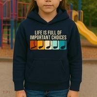 Life Is Full Of Important Choices Retro Golf Kids Hoodie thumb 3