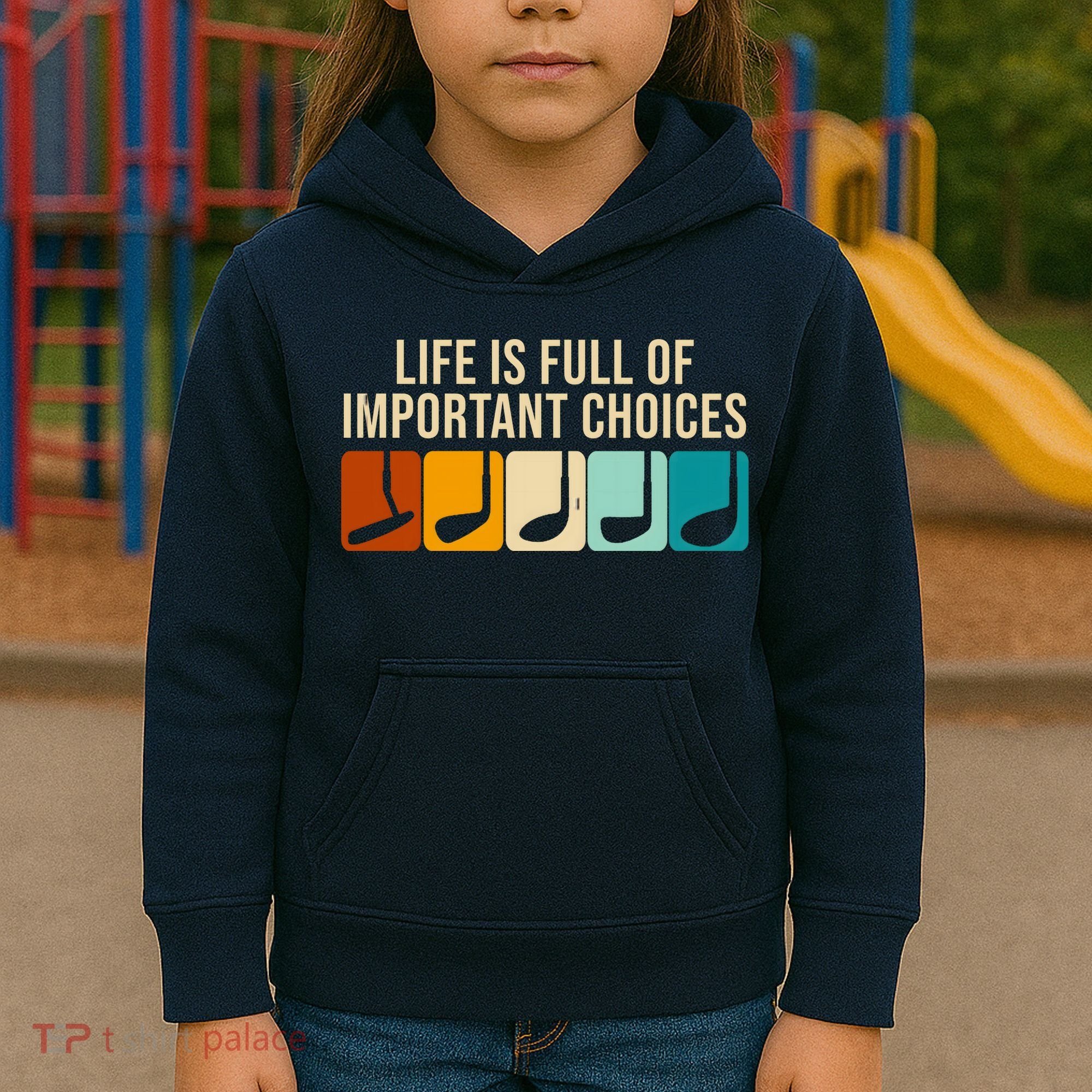 Life Is Full Of Important Choices Retro Golf Kids Hoodie