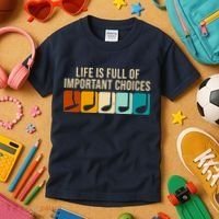 Life Is Full Of Important Choices Retro Golf Kids T-Shirt thumb 3