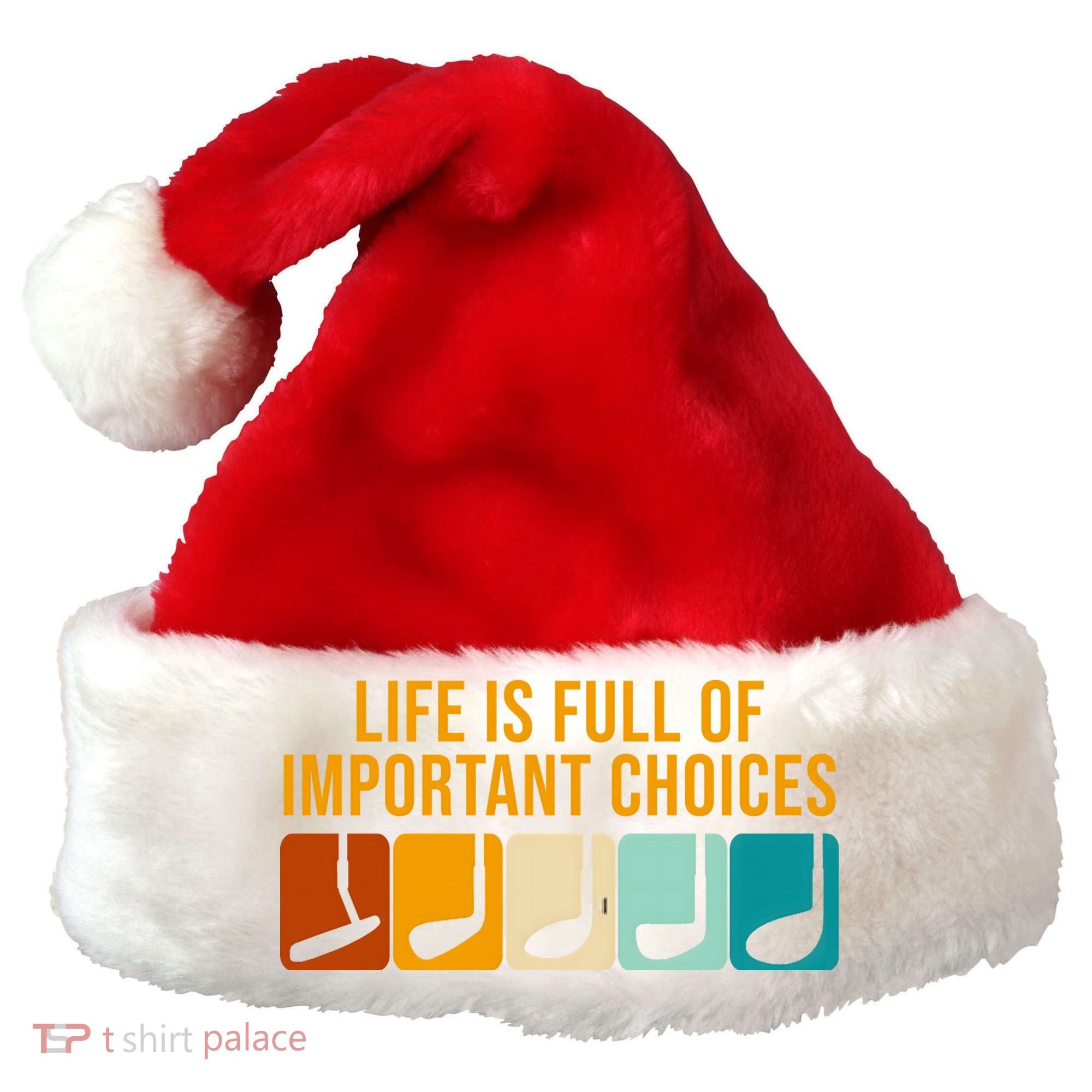 Life Is Full Of Important Choices Retro Golf Santa Hat