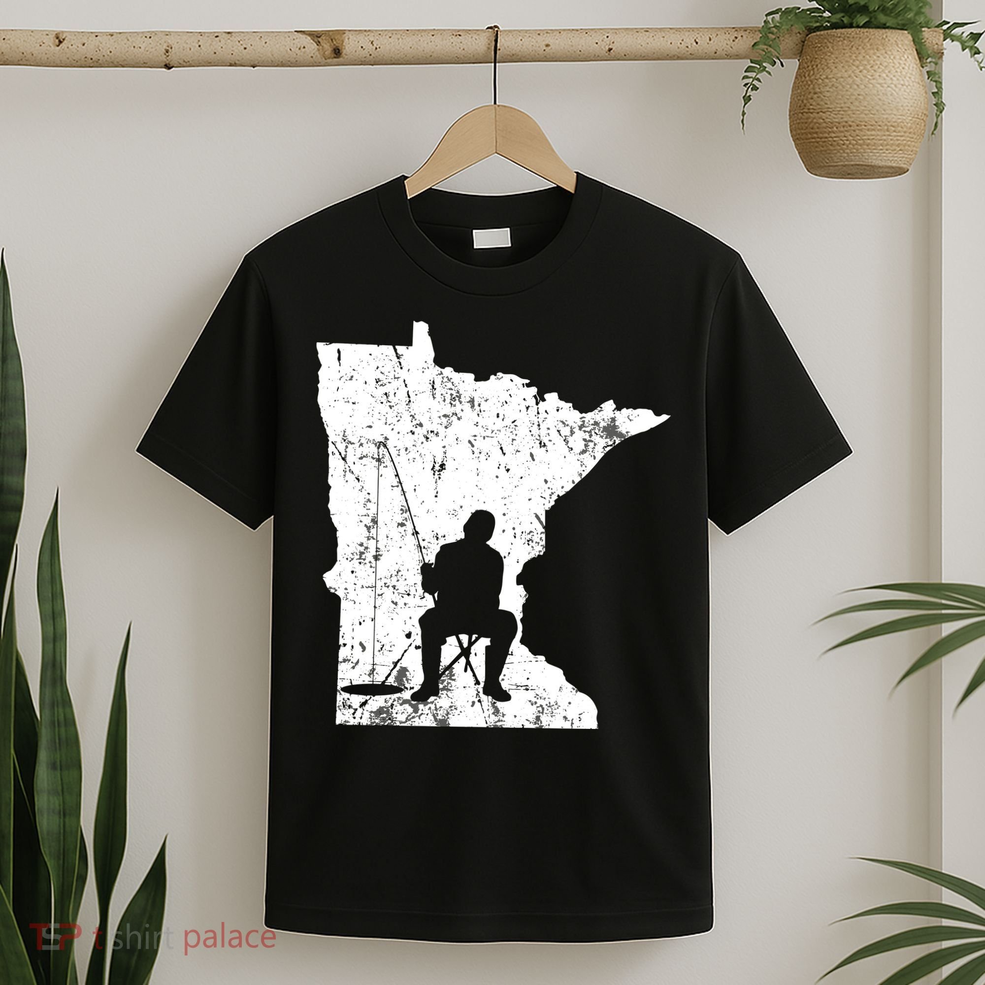 LMinnesota Ice Fishing Fisherman Winter T-Shirt