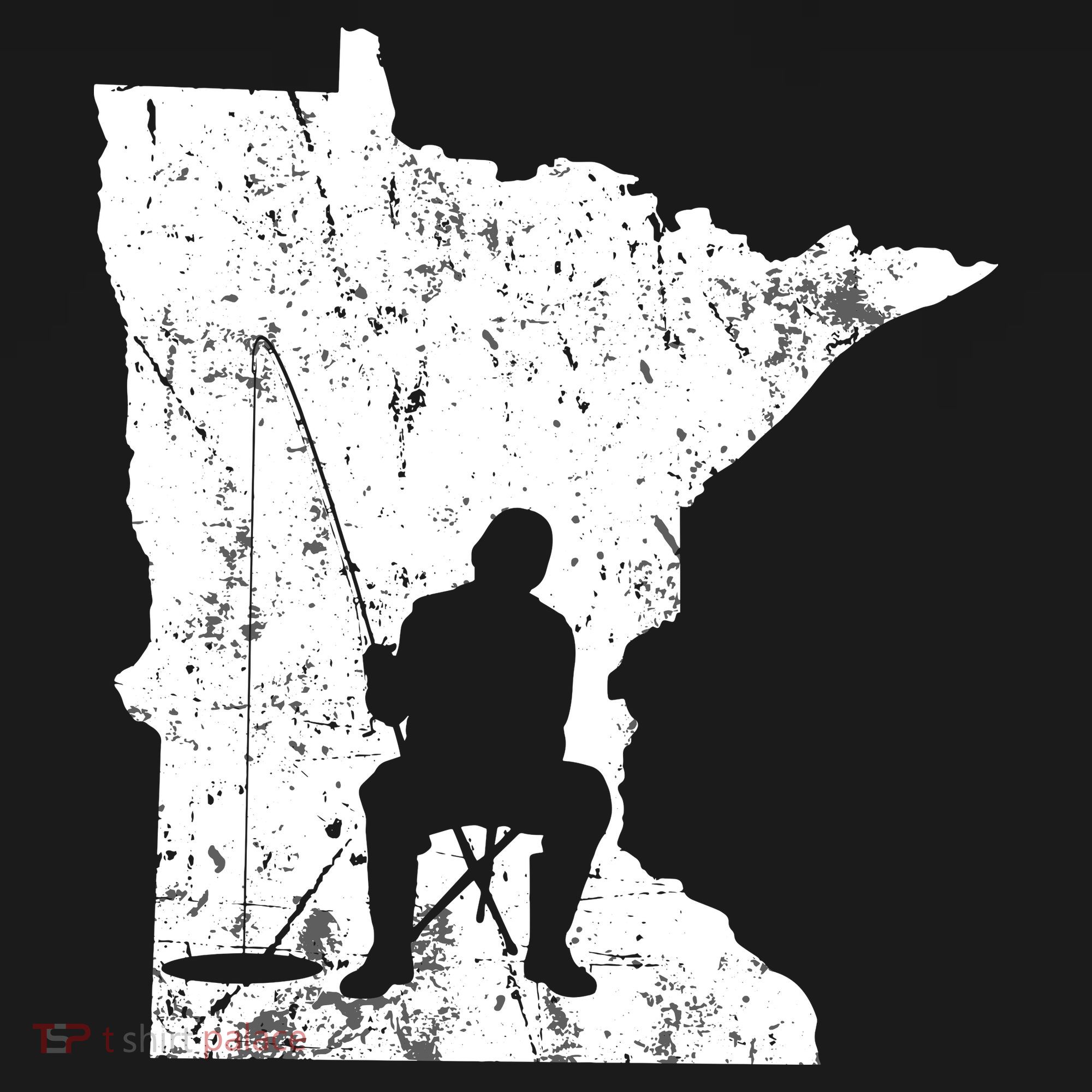 LMinnesota Ice Fishing Fisherman Winter T-Shirt