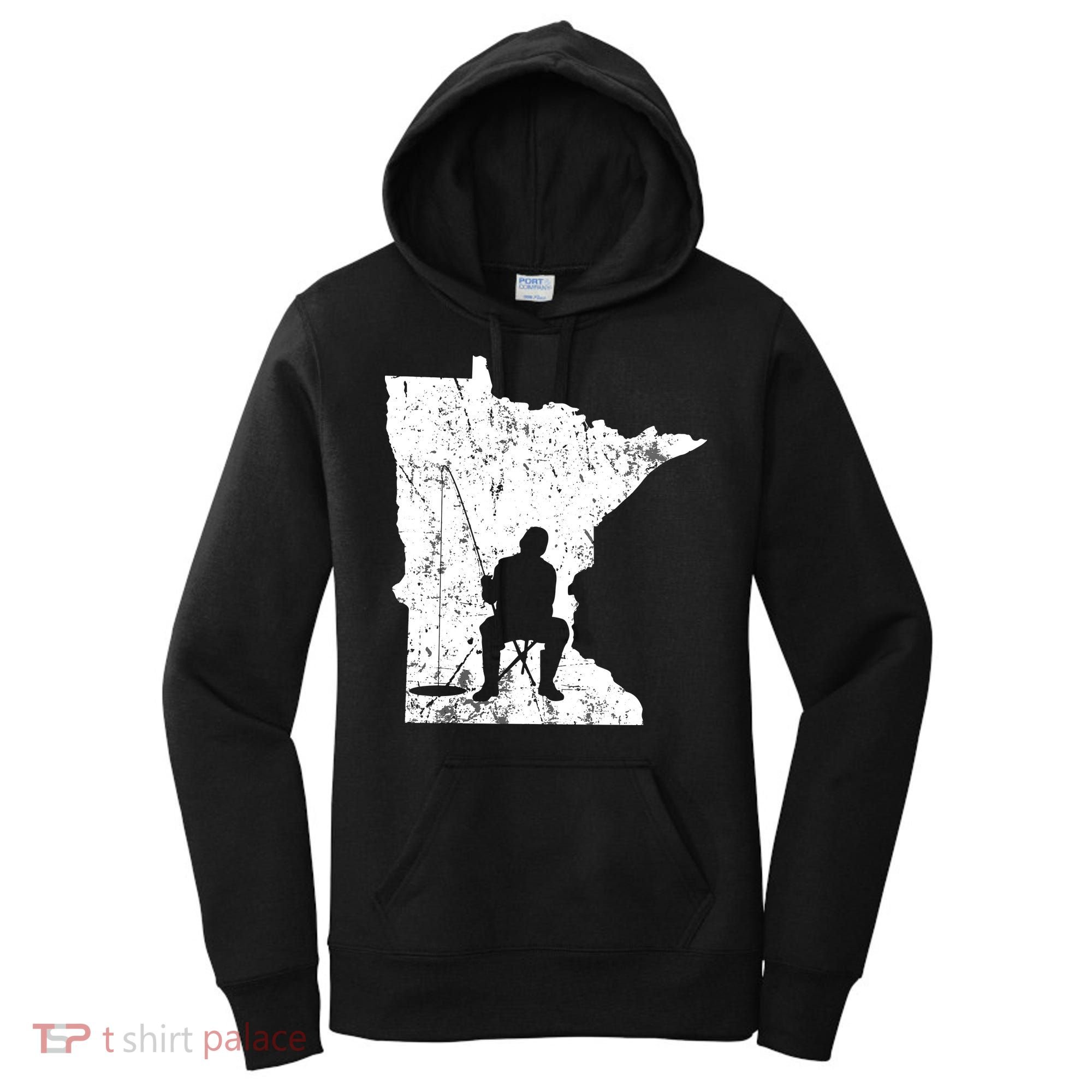 LMinnesota Ice Fishing Fisherman Winter Women's Hoodie
