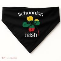 Lithuanian Irish Flag Of Lithuania Shamrock USA-Made Doggie Bandana thumb 0