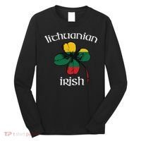 Lithuanian Irish Flag Of Lithuania Shamrock Long Sleeve Shirt thumb 0