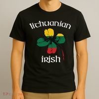 Lithuanian Irish Flag Of Lithuania Shamrock T-Shirt thumb 3