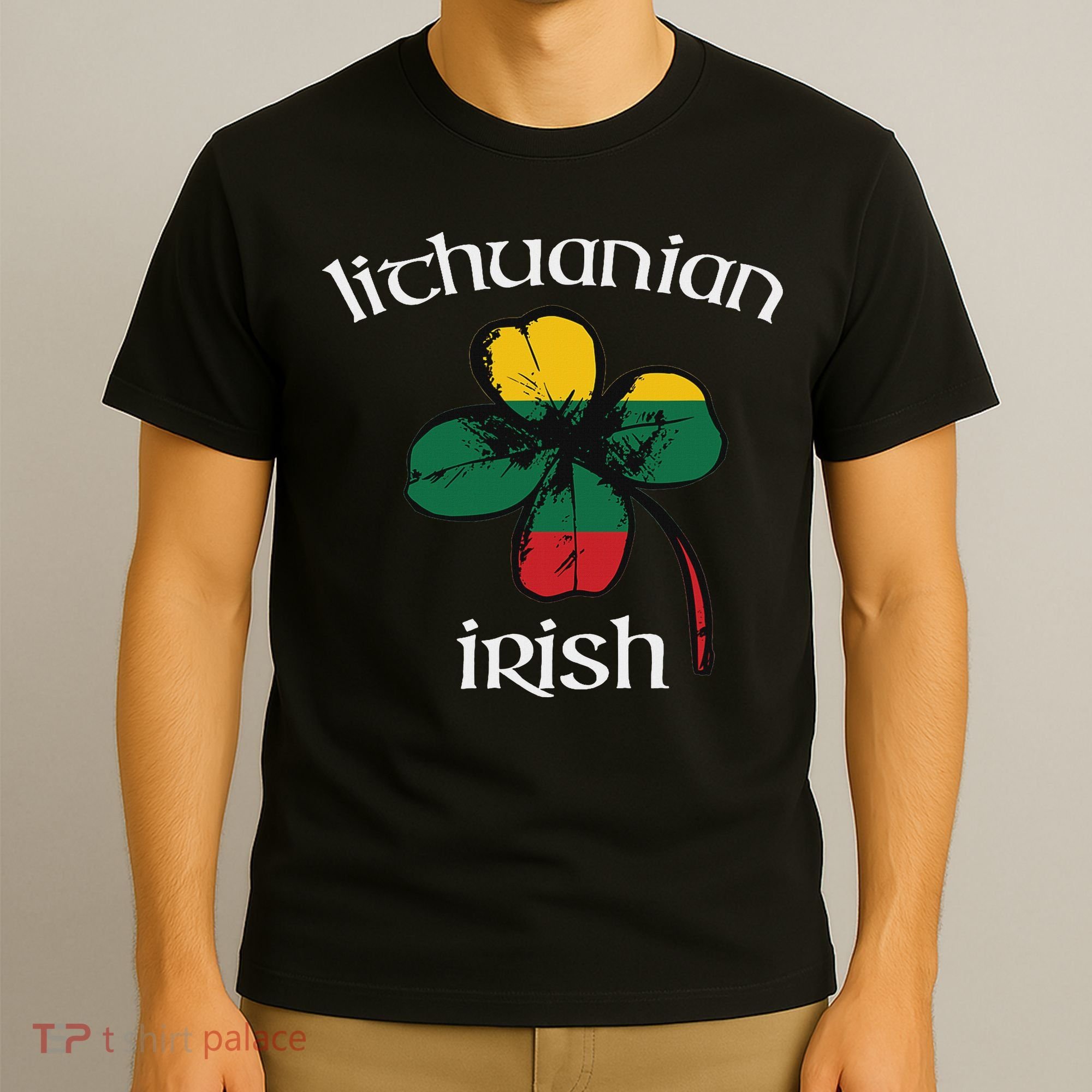 Lithuanian Irish Flag Of Lithuania Shamrock T-Shirt