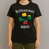 Lithuanian Irish Flag Of Lithuania Shamrock T-Shirt thumb 4