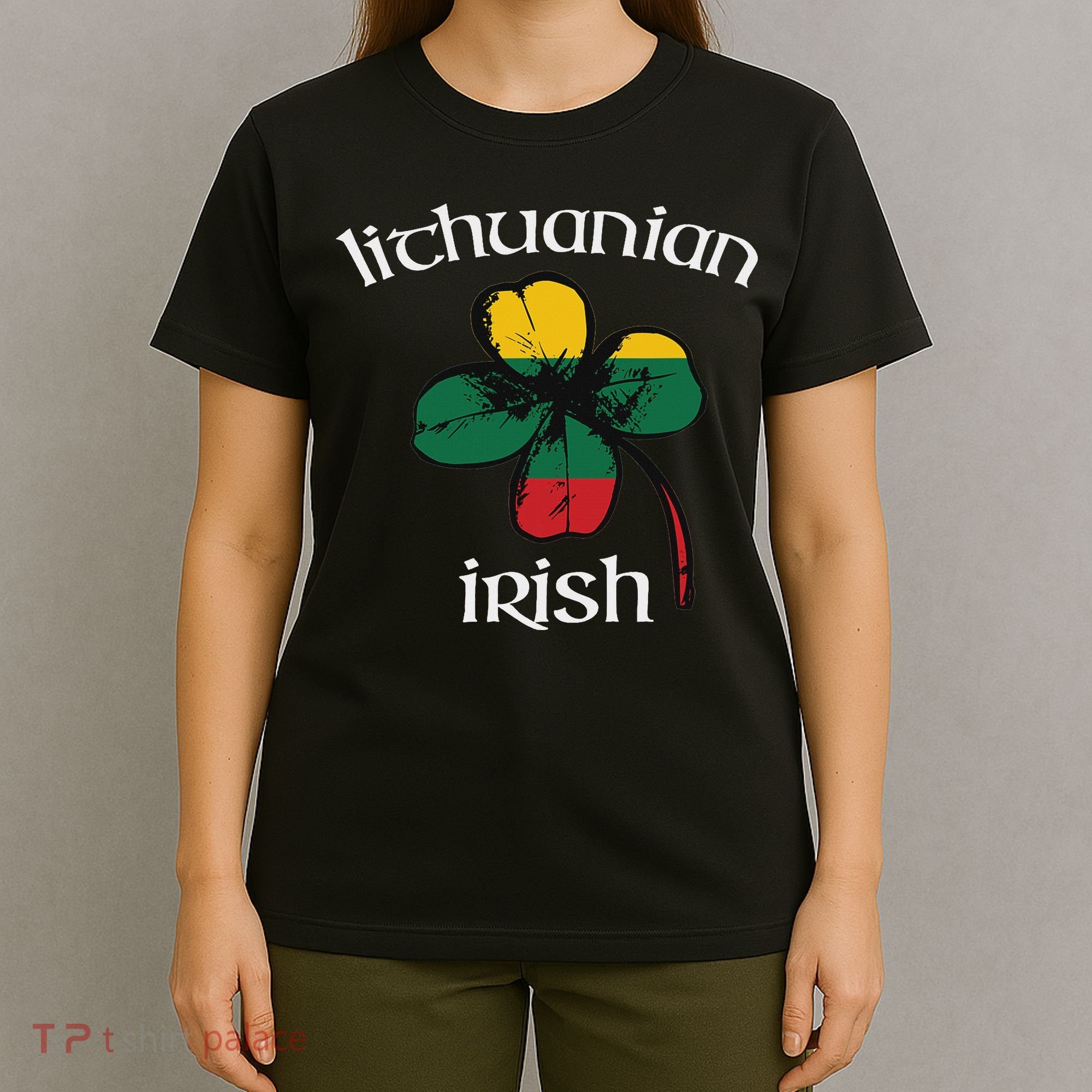 Lithuanian Irish Flag Of Lithuania Shamrock T-Shirt