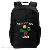 Lithuanian Irish Flag Of Lithuania Shamrock Backpack thumb 0