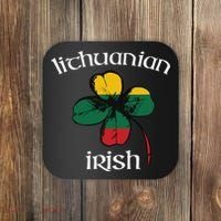 Lithuanian Irish Flag Of Lithuania Shamrock Coaster thumb 0