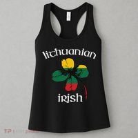 Lithuanian Irish Flag Of Lithuania Shamrock Women's Tank Top thumb 3