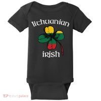 Lithuanian Irish Flag Of Lithuania Shamrock Baby Bodysuit thumb 0