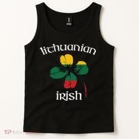 Lithuanian Irish Flag Of Lithuania Shamrock Tank Top thumb 2