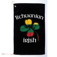 Lithuanian Irish Flag Of Lithuania Shamrock Golf Towel thumb 0