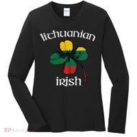 Lithuanian Irish Flag Of Lithuania Shamrock Women's Long Sleeve Shirt thumb 0