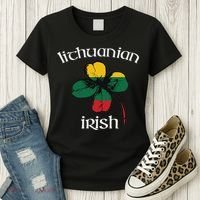 Lithuanian Irish Flag Of Lithuania Shamrock Women's T-Shirt thumb 3