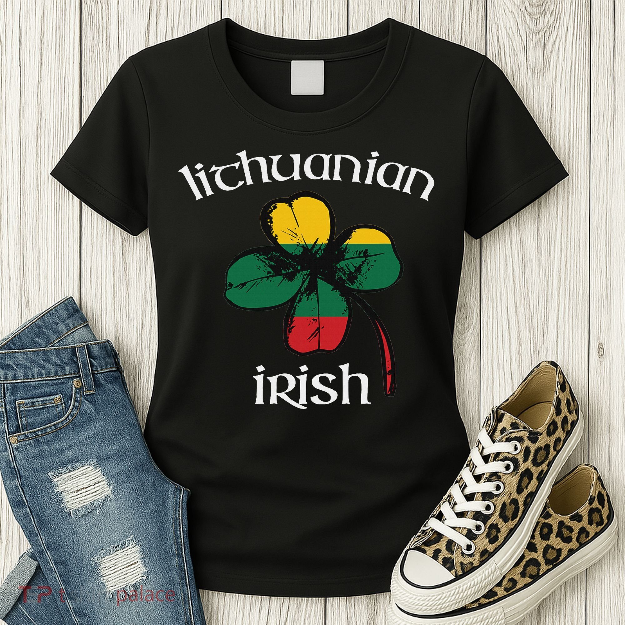 Lithuanian Irish Flag Of Lithuania Shamrock Women's T-Shirt