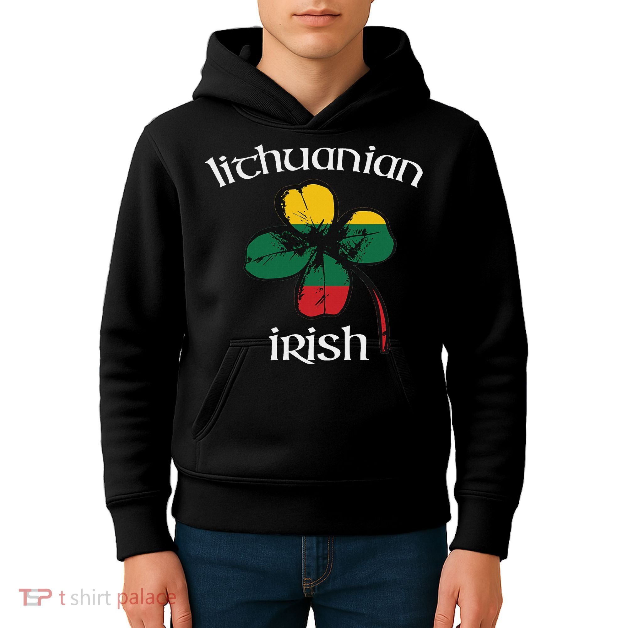 Lithuanian Irish Flag Of Lithuania Shamrock Kids Hoodie