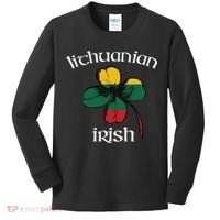 Lithuanian Irish Flag Of Lithuania Shamrock Kids Long Sleeve Shirt thumb 0