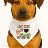 Lactose Intolerant Funny Sarcastic Meme USA-Made Doggie Bandana thumb 1