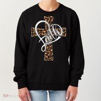 Love In Faith Tees Christian Religious Leopard Cheetah Cross Women's Sweatshirt thumb 0