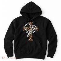 Love In Faith Tees Christian Religious Leopard Cheetah Cross Hoodie thumb 0