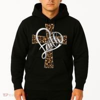 Love In Faith Tees Christian Religious Leopard Cheetah Cross Hoodie thumb 2