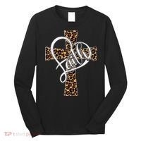 Love In Faith Tees Christian Religious Leopard Cheetah Cross Long Sleeve Shirt thumb 0