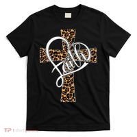 Love In Faith Tees Christian Religious Leopard Cheetah Cross T-Shirt thumb 0