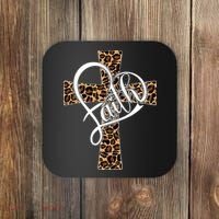 Love In Faith Tees Christian Religious Leopard Cheetah Cross Coaster thumb 0
