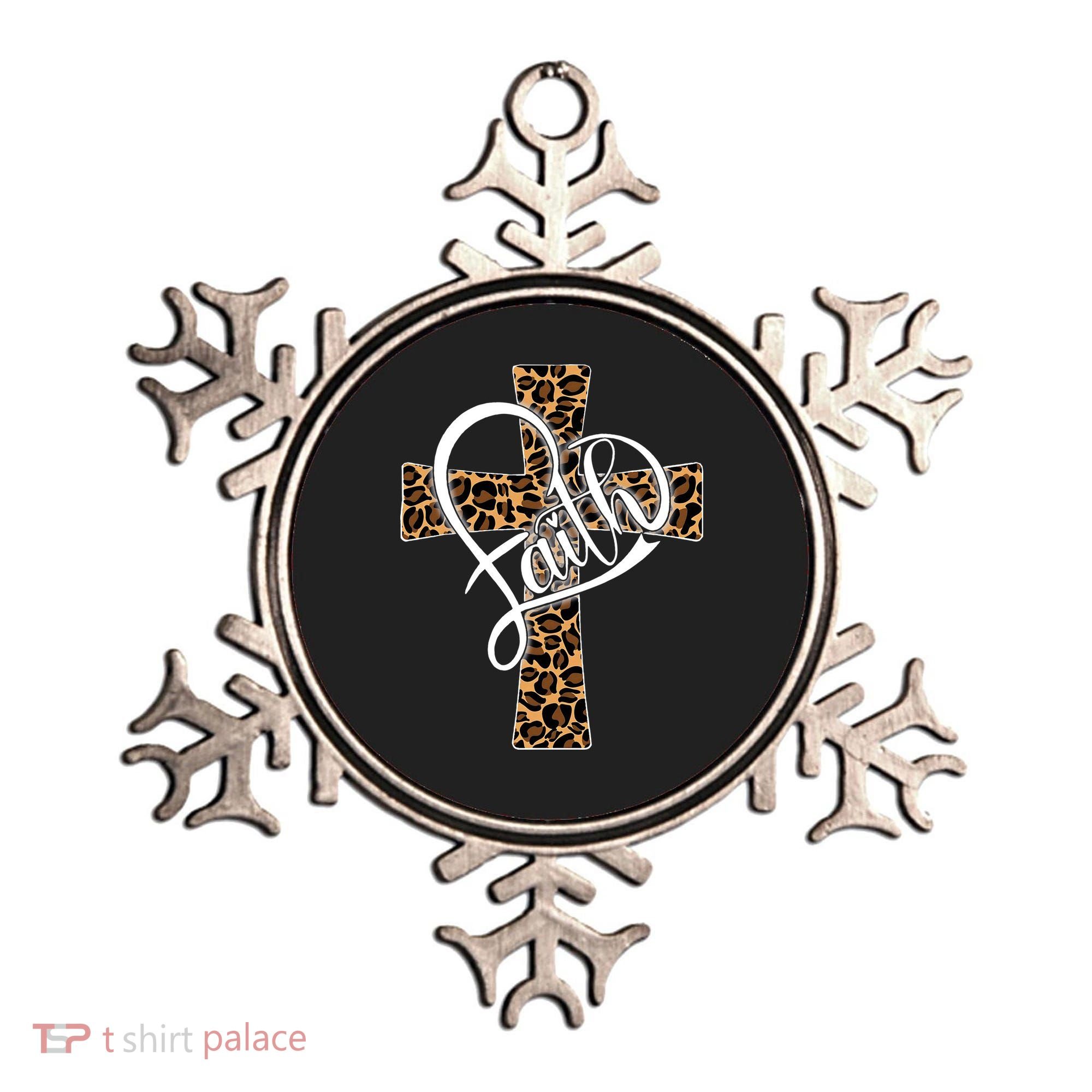 Love In Faith Tees Christian Religious Leopard Cheetah Cross Ornament