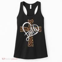 Love In Faith Tees Christian Religious Leopard Cheetah Cross Women's Tank Top thumb 0