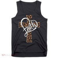 Love In Faith Tees Christian Religious Leopard Cheetah Cross Tank Top thumb 0