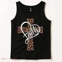 Love In Faith Tees Christian Religious Leopard Cheetah Cross Tank Top thumb 2