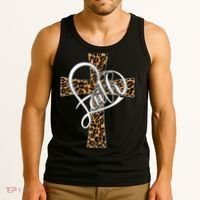 Love In Faith Tees Christian Religious Leopard Cheetah Cross Tank Top thumb 3
