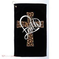 Love In Faith Tees Christian Religious Leopard Cheetah Cross Golf Towel thumb 0