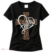 Love In Faith Tees Christian Religious Leopard Cheetah Cross Women's T-Shirt thumb 0