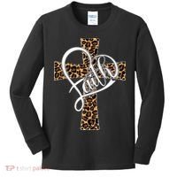 Love In Faith Tees Christian Religious Leopard Cheetah Cross Kids Long Sleeve Shirt thumb 0