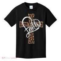 Love In Faith Tees Christian Religious Leopard Cheetah Cross Kids T-Shirt thumb 0