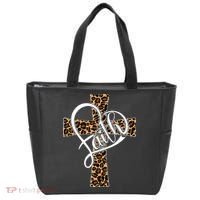 Love In Faith Tees Christian Religious Leopard Cheetah Cross Tote Bag thumb 0