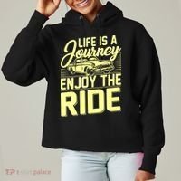Life Is A Journey Enjoy The Ride Classic Car Ladies Heavyweight Boxy Pullover Hoodie thumb 0