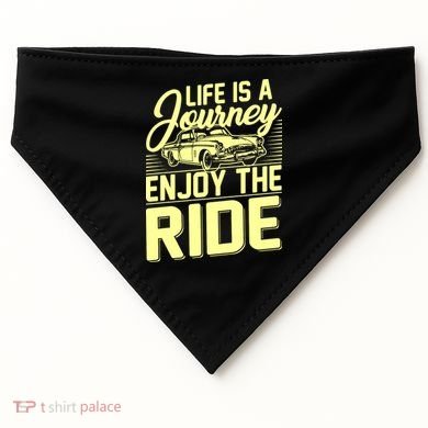 Life Is A Journey Enjoy The Ride Classic Car USA-Made Doggie Bandana